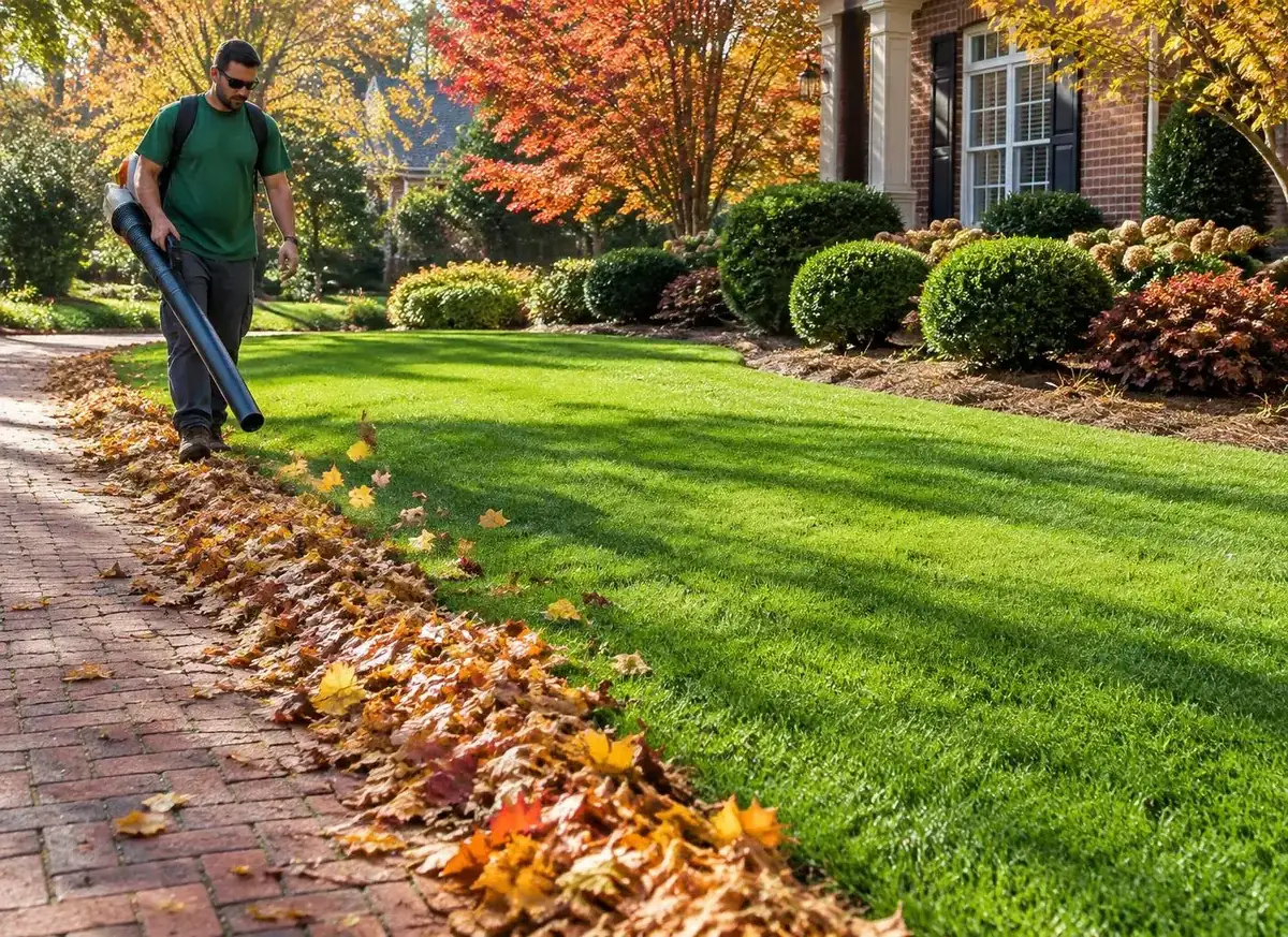 Autumn lawn and seasonal leaf cleanup ideas