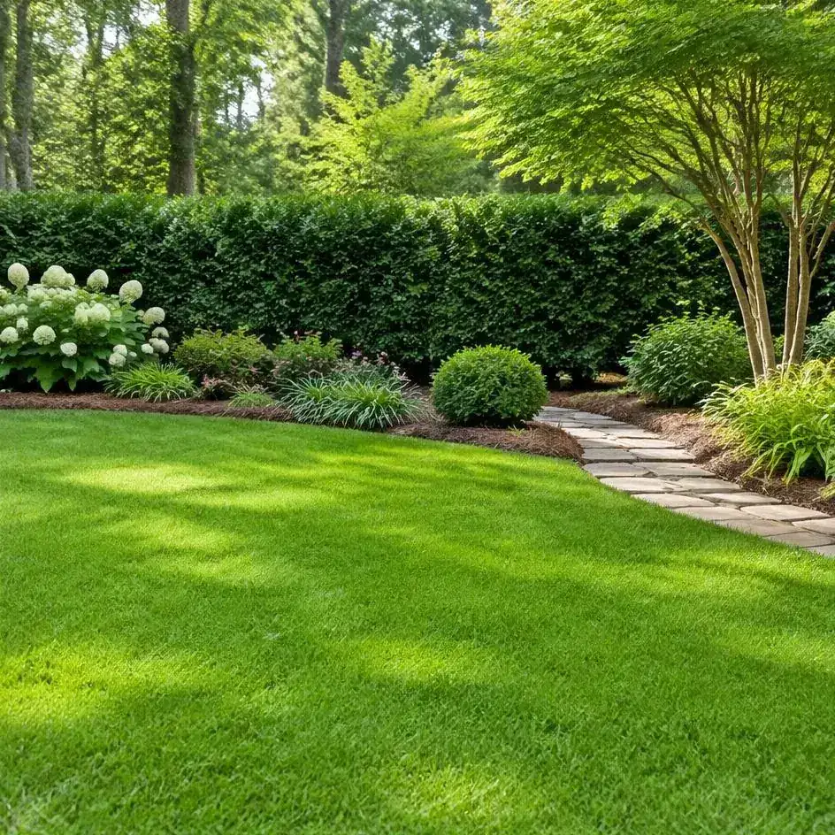 Natural lawn and garden landscape